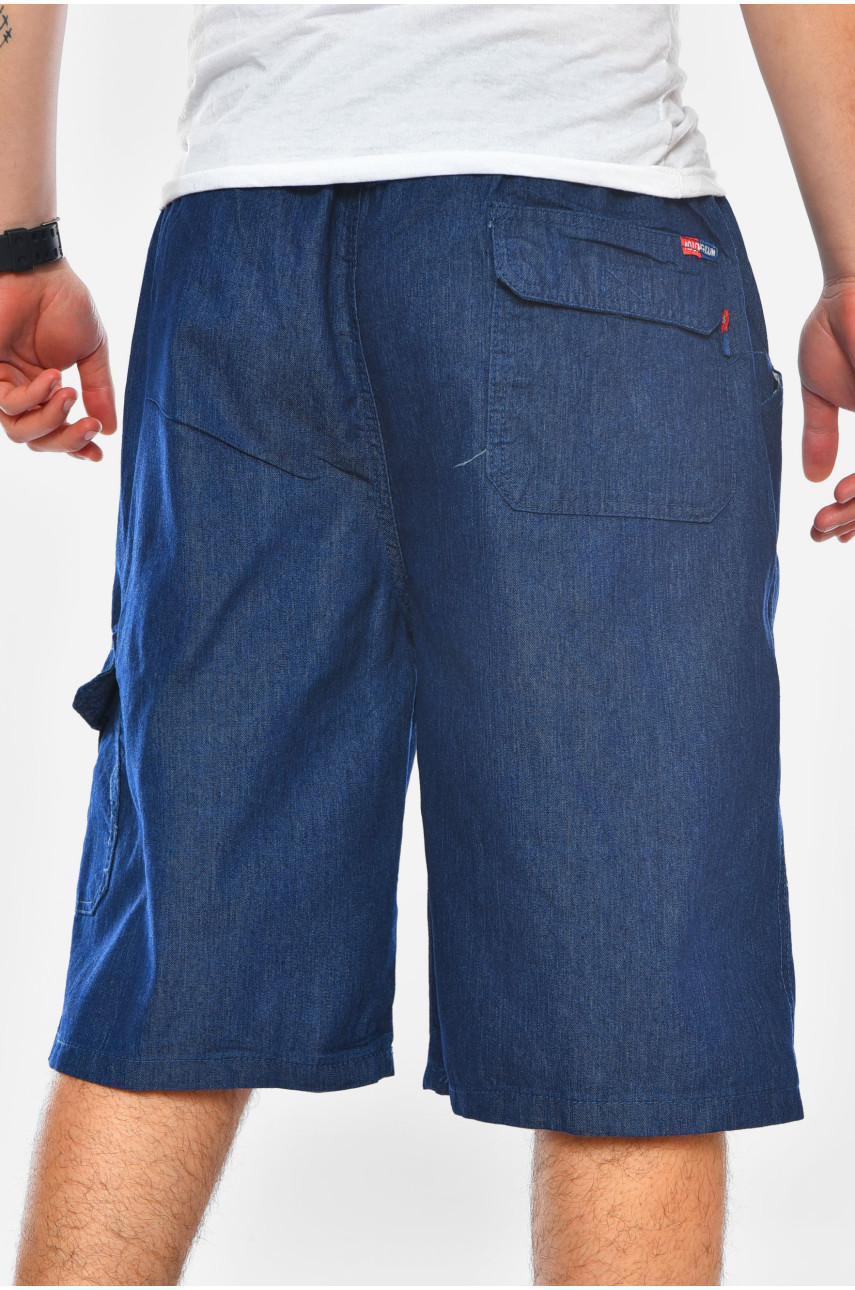 Бриджи мужские полубатальные синего цвета 199893