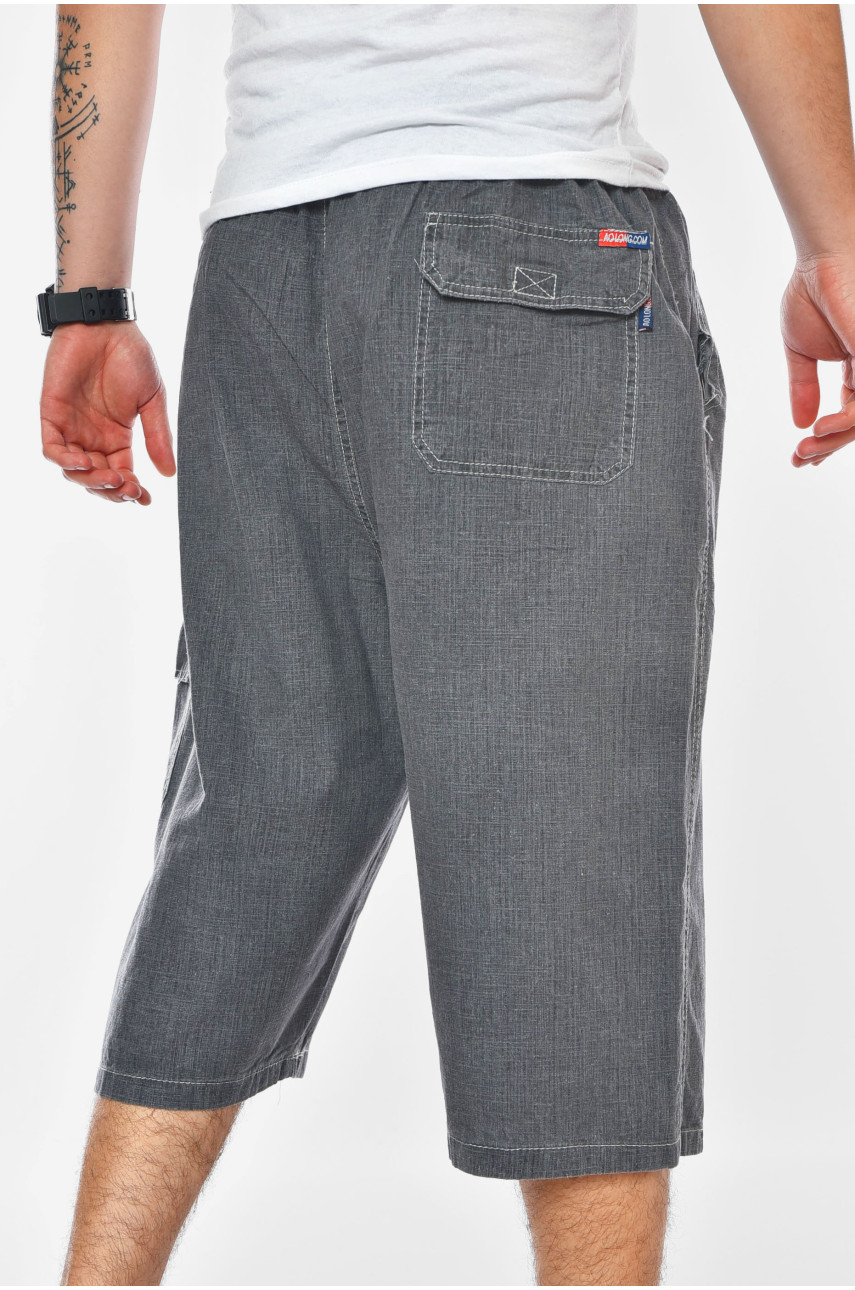 Бриджі чоловічі напівбатальні темно-сірого кольору 199894 Бриджі чоловічі напівбатальні темно-сірого кольору 199894