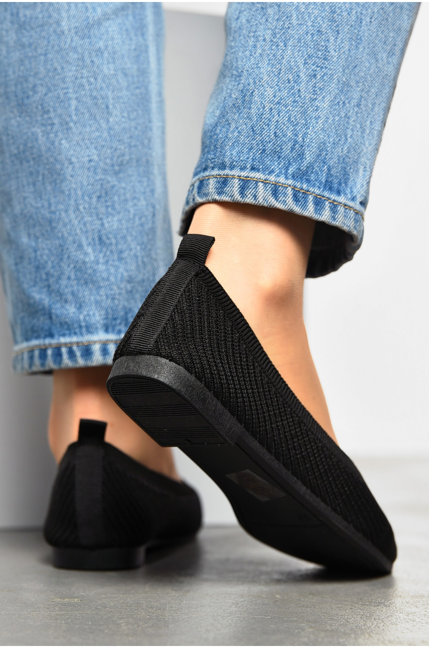 Балетки женские черного цвета вязаные 3213-1 199935