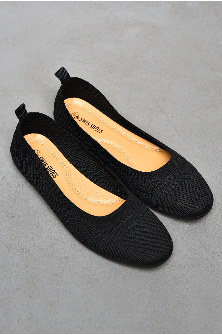 Балетки женские черного цвета вязаные 3213-1 199935