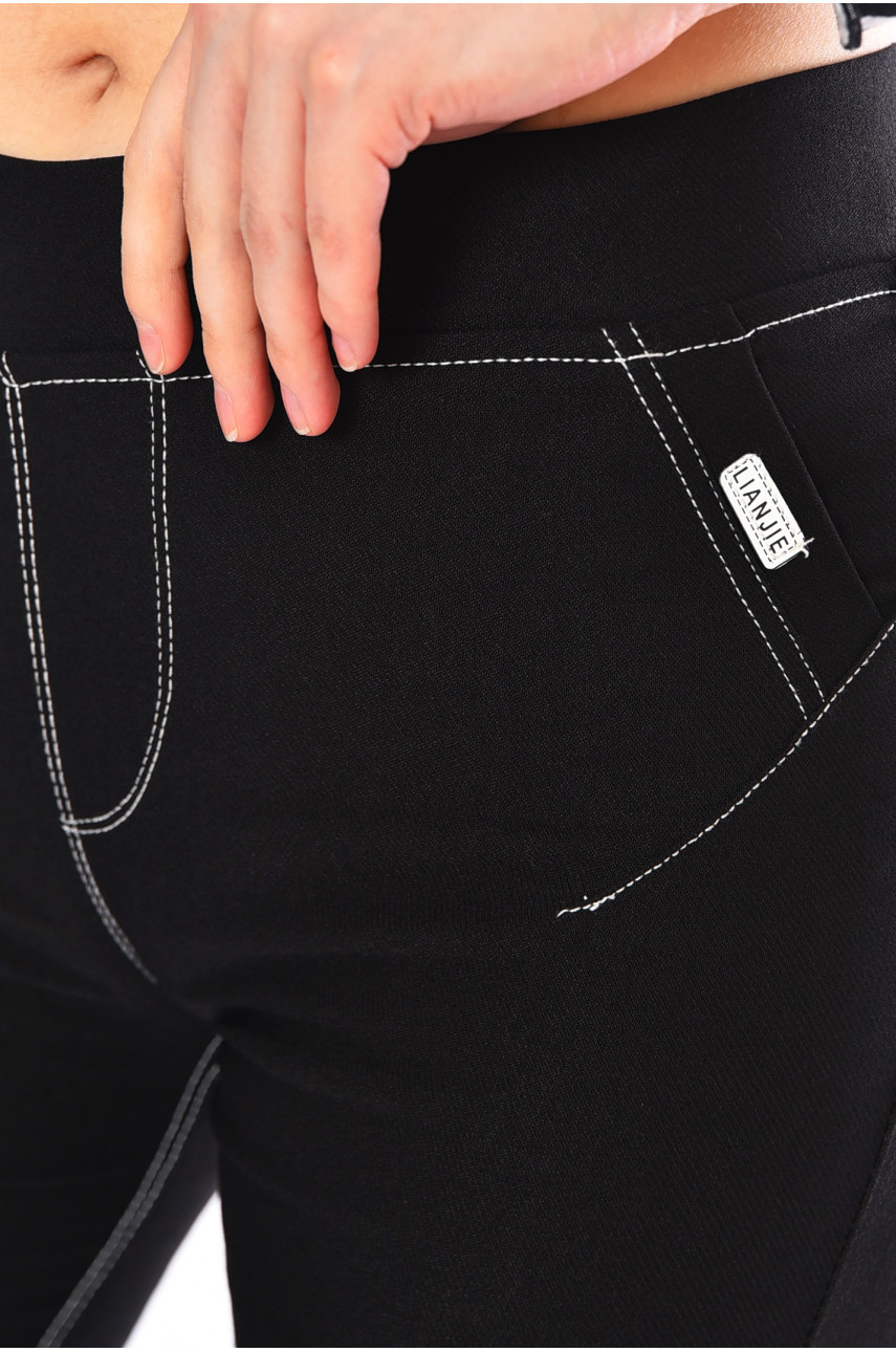 Лосини жіночі однотонні чорного кольору 9502 199942 Лосини жіночі однотонні чорного кольору 9502 199942