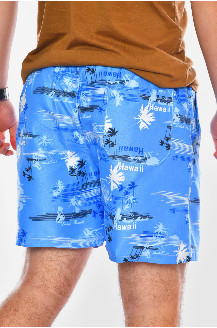 Шорты мужские голубого цвета с принтом DK6339 199946