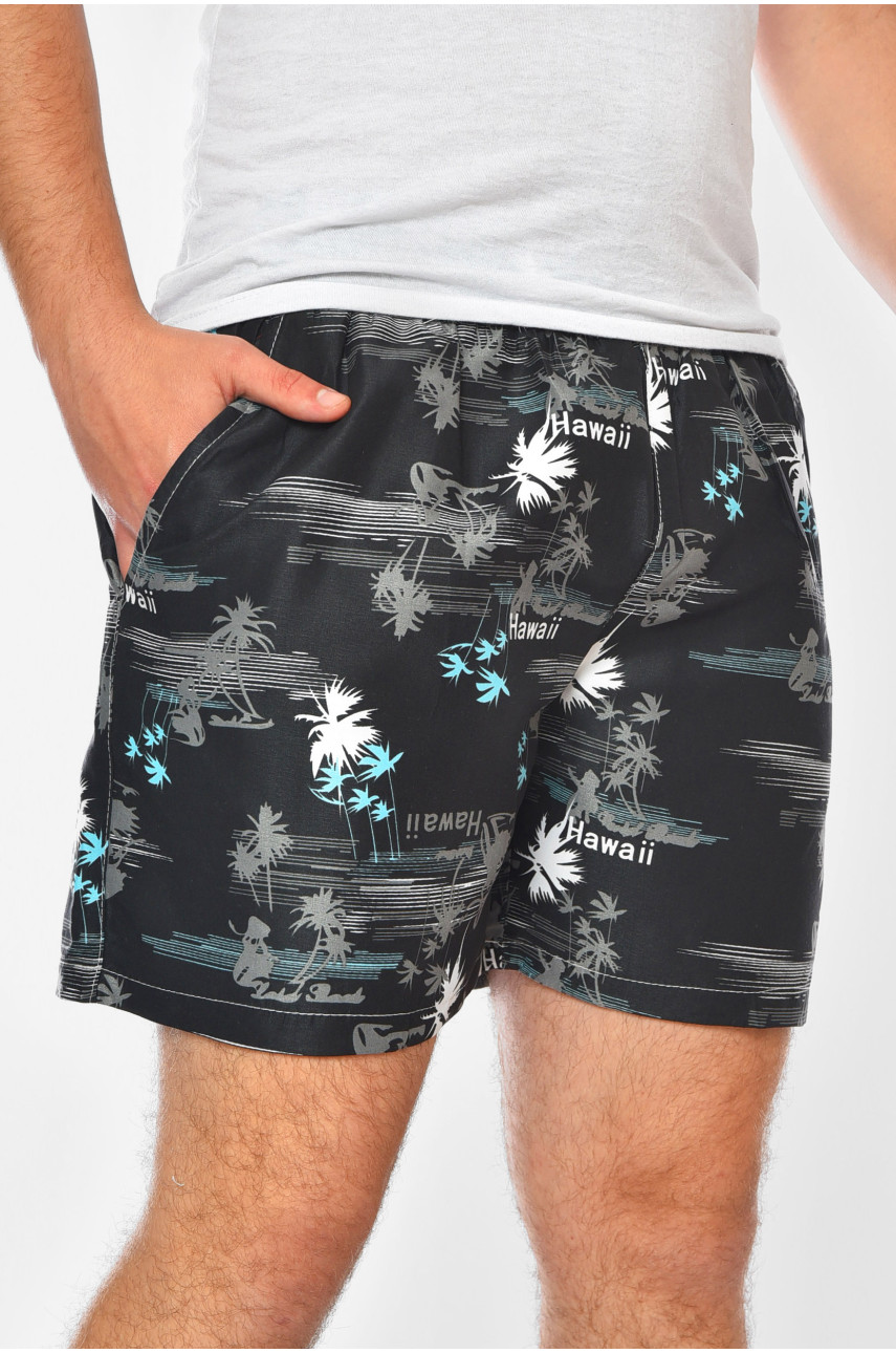 Шорти чоловічі чорного кольору з принтом DK6339 199949 Шорти чоловічі чорного кольору з принтом DK6339 199949