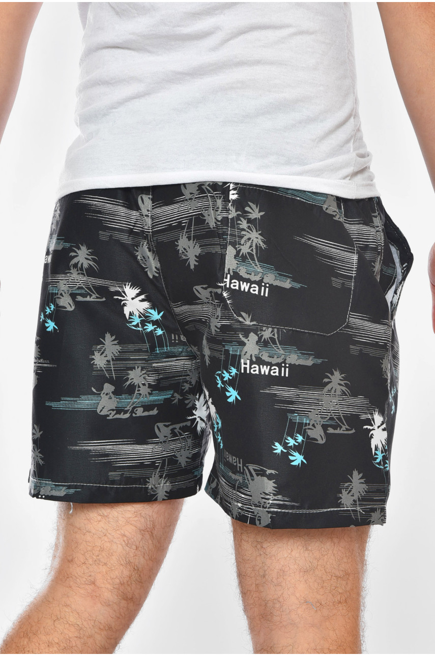 Шорти чоловічі чорного кольору з принтом DK6339 199949 Шорти чоловічі чорного кольору з принтом DK6339 199949