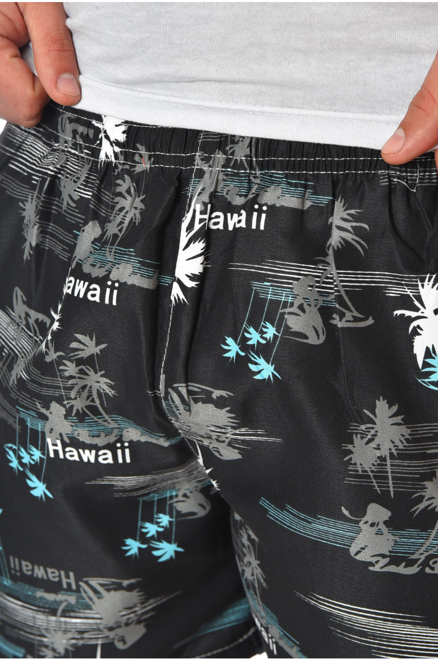 Шорти чоловічі чорного кольору з принтом DK6339 199949 Шорти чоловічі чорного кольору з принтом DK6339 199949
