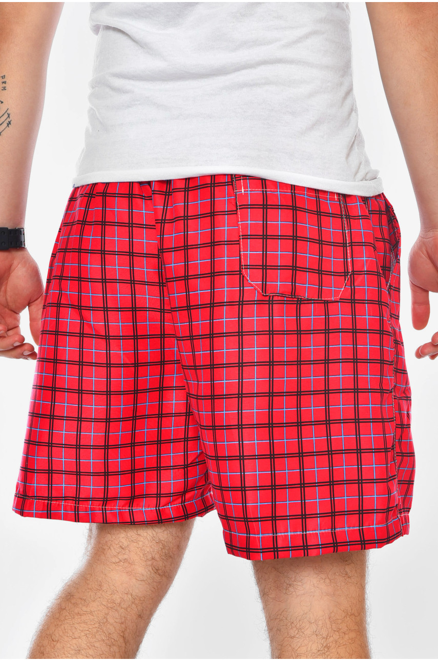 Шорты мужские батальные малинового цвета с принтом DK63966 199961