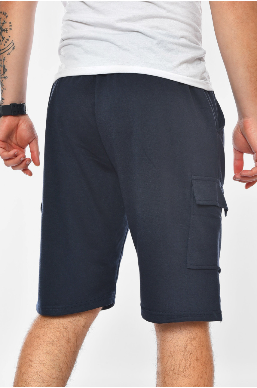 Шорты мужские однотонные темно-синего цвета WFK5139 199968 Шорты мужские однотонные темно-синего цвета WFK5139 199968