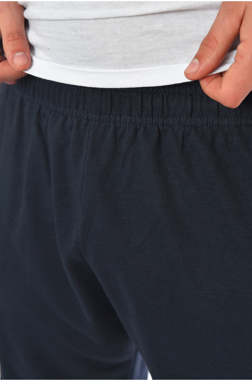 Шорты мужские однотонные темно-синего цвета WFK5139 199968 Шорты мужские однотонные темно-синего цвета WFK5139 199968