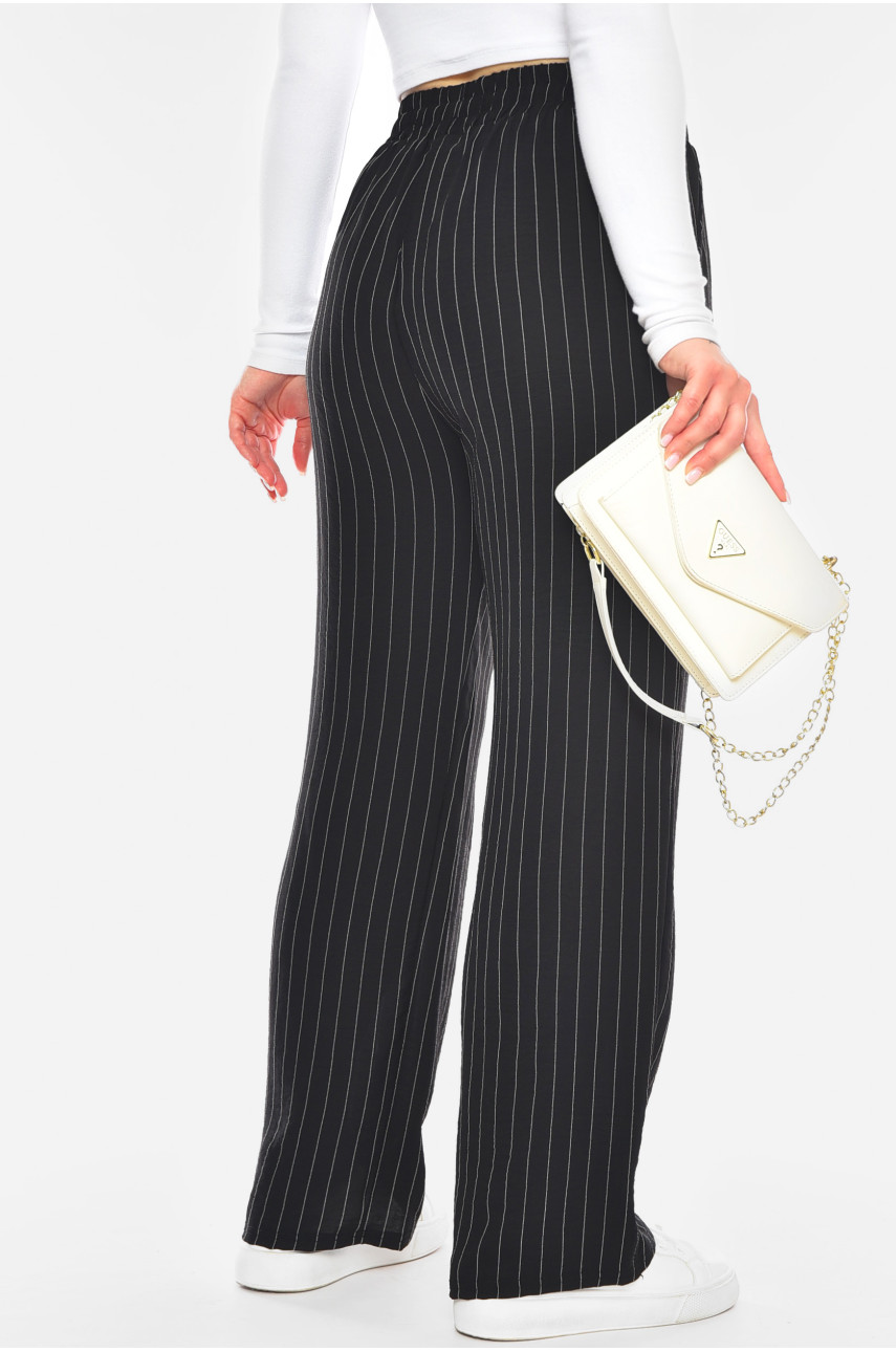 Штаны женские черного цвета с принтом 9812-1 199974