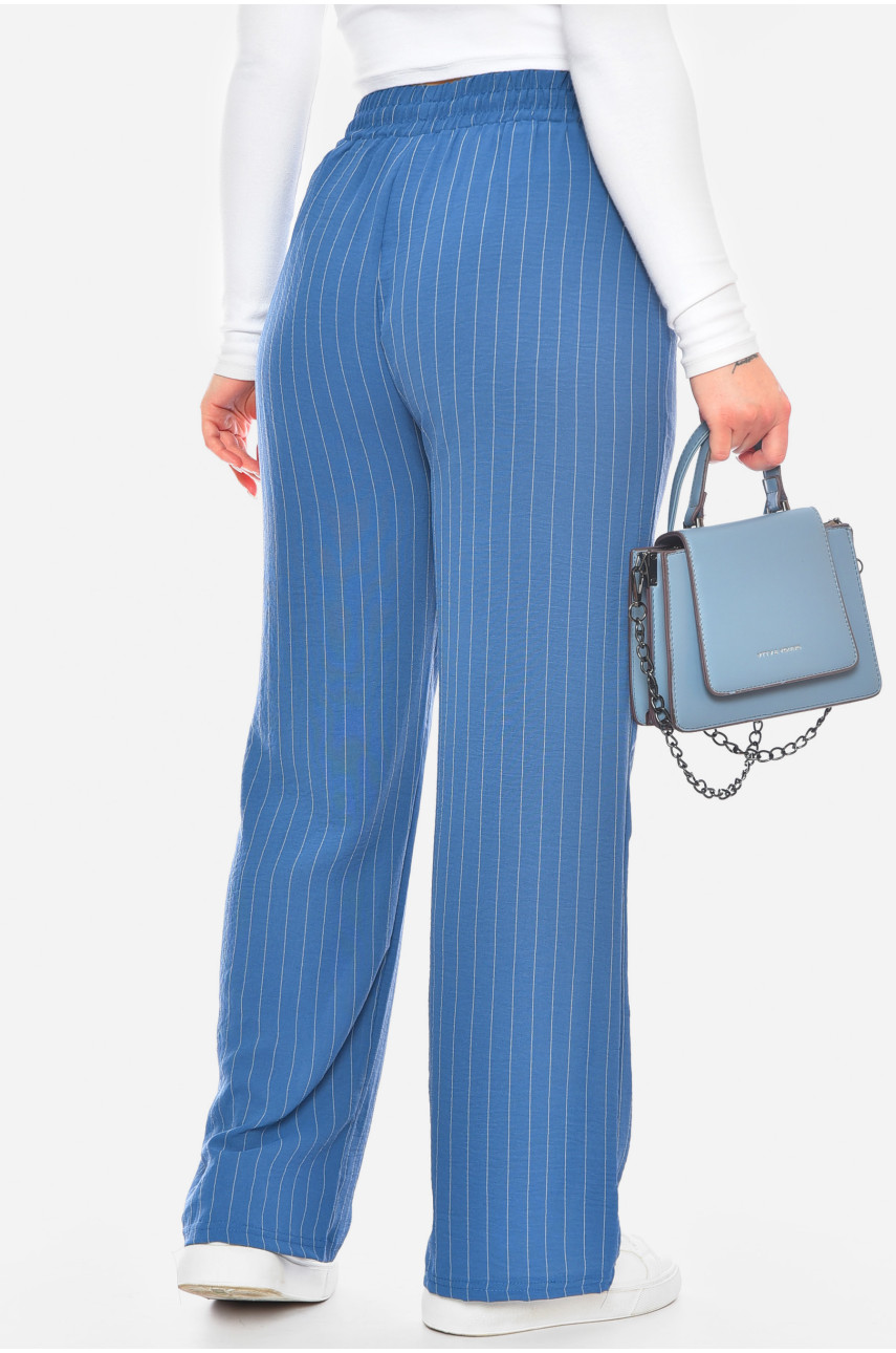 Штаны женские синего цвета с принтом 9812-1 199977