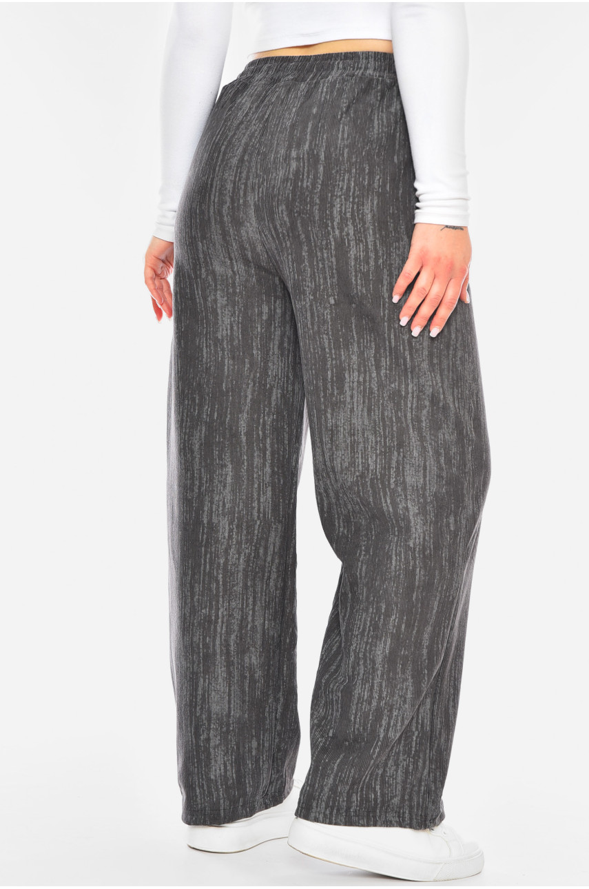 Штаны женские тёмно-серого цвета с принтом 9669-7 200010