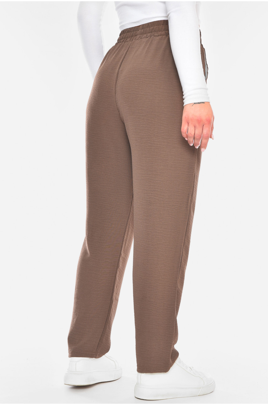 Штаны женские однотонные коричневого цвета WT-901 200015