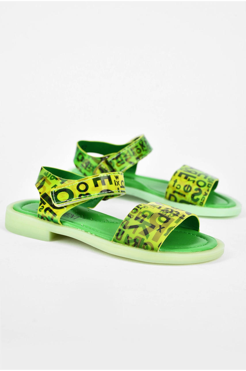 Босоножки детские для девочки зеленого цвета LV72-82 200053
