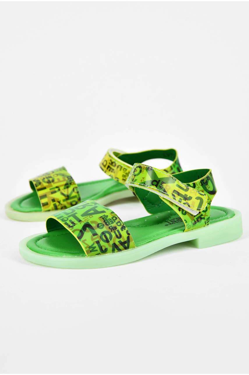 Босоножки детские для девочки зеленого цвета LV72-82 200053