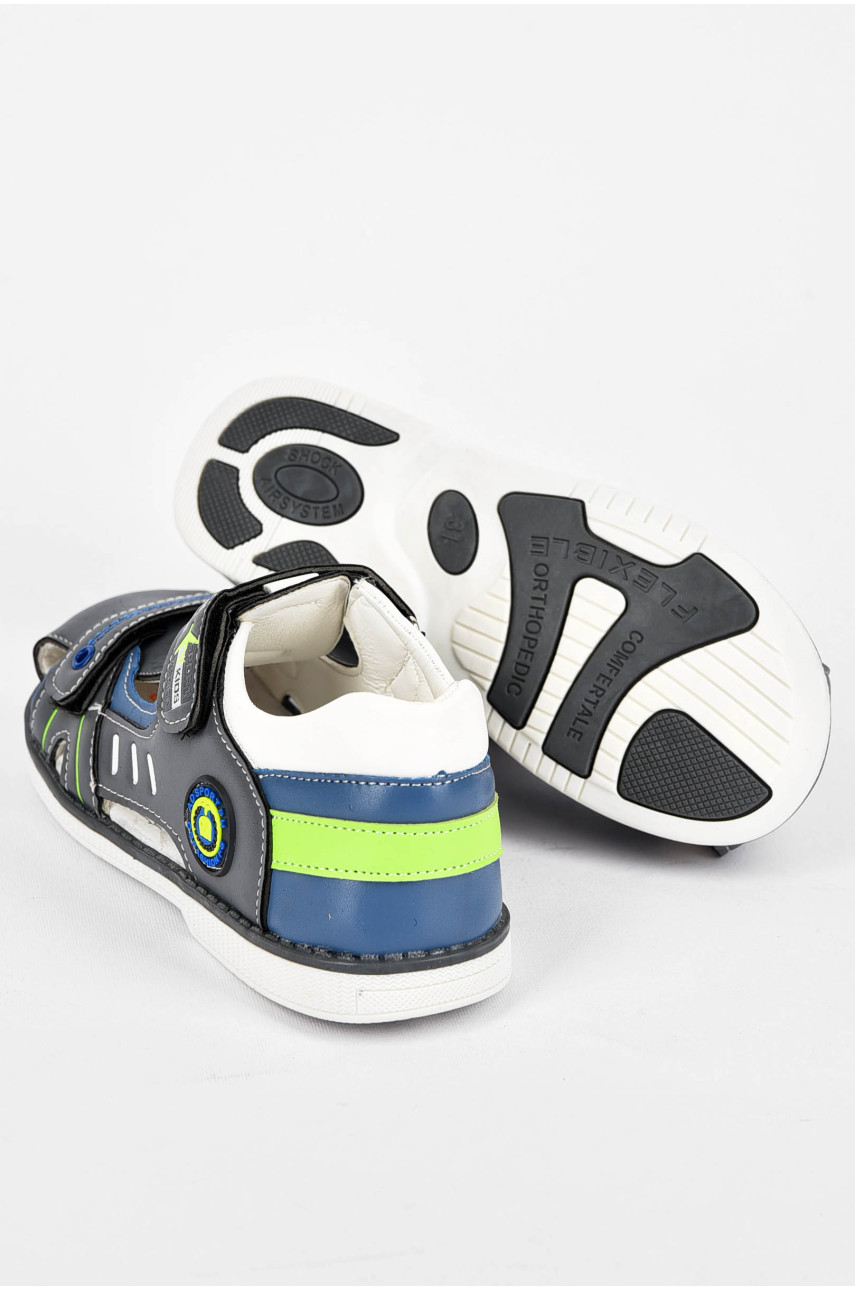 Сандалі дитячі сірого кольору на ліпучці В5819-3 200061 Сандалі дитячі сірого кольору на ліпучці В5819-3 200061