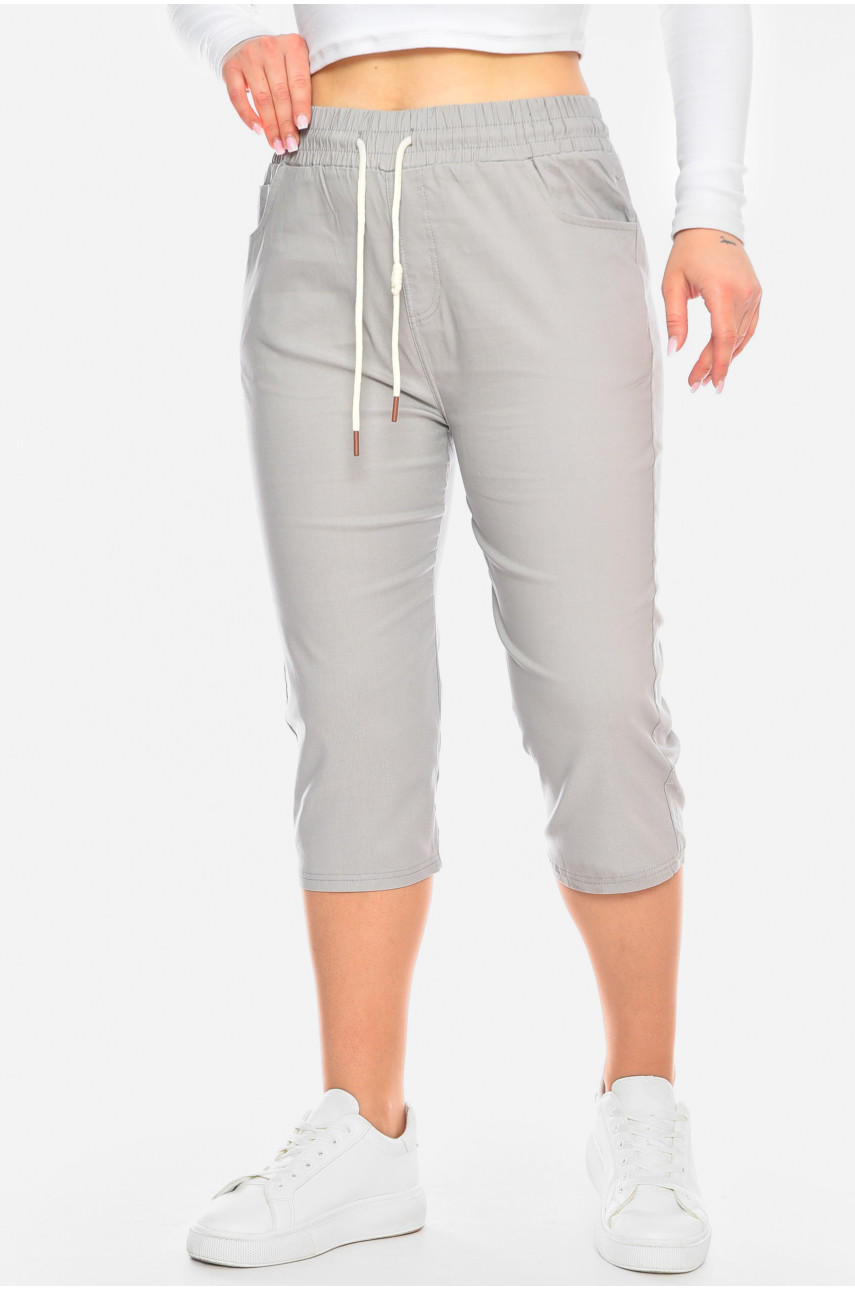 Бриджи женские серого цвета 7007-1 200075