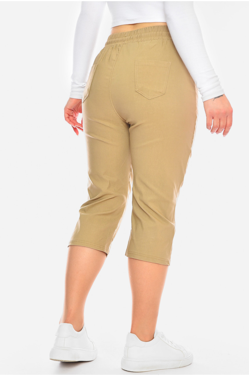 Бриджи женские бежевого цвета 7007-1 200076