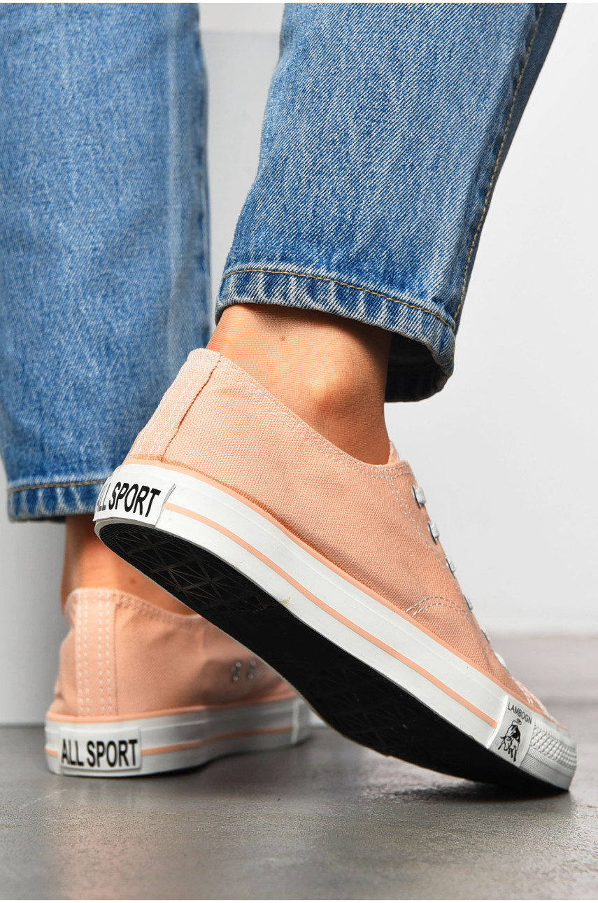 Кеды женские розового цвета на шнуровке 013-07 200093