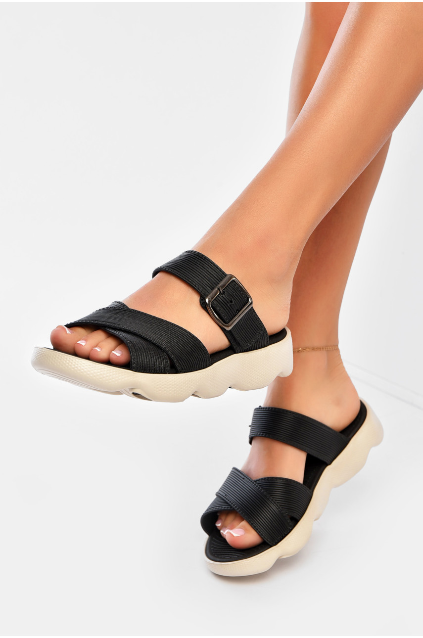 Шльопанці жіночі чорного кольору 200097