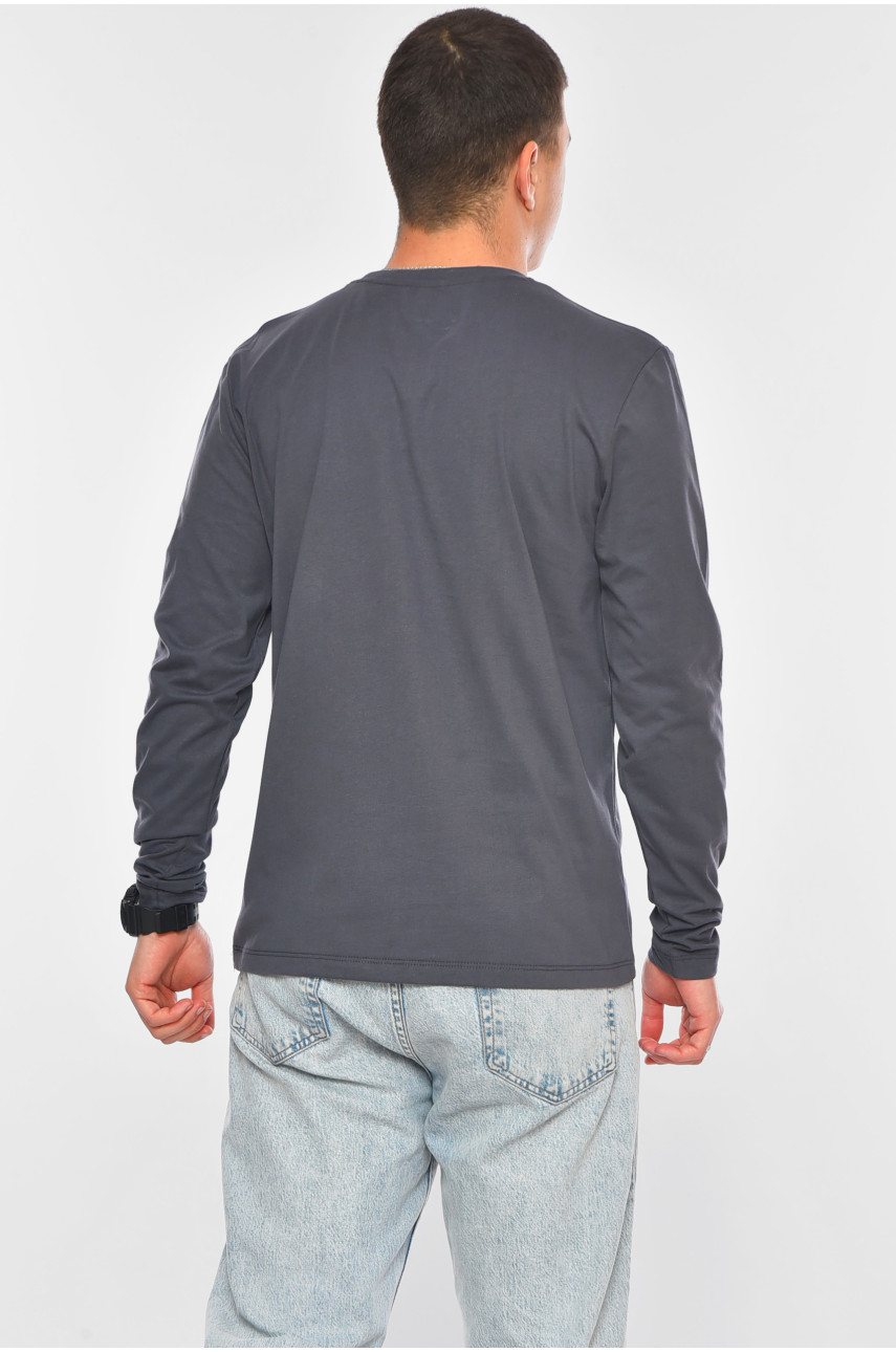 Кофта мужская полуботальная однотонная тёмно-серого цвета GP105 200099