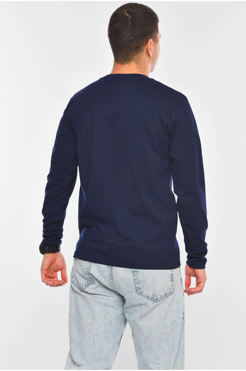 Кофта чоловіча напівботальна однотонна темно-синього кольору GP105 200102