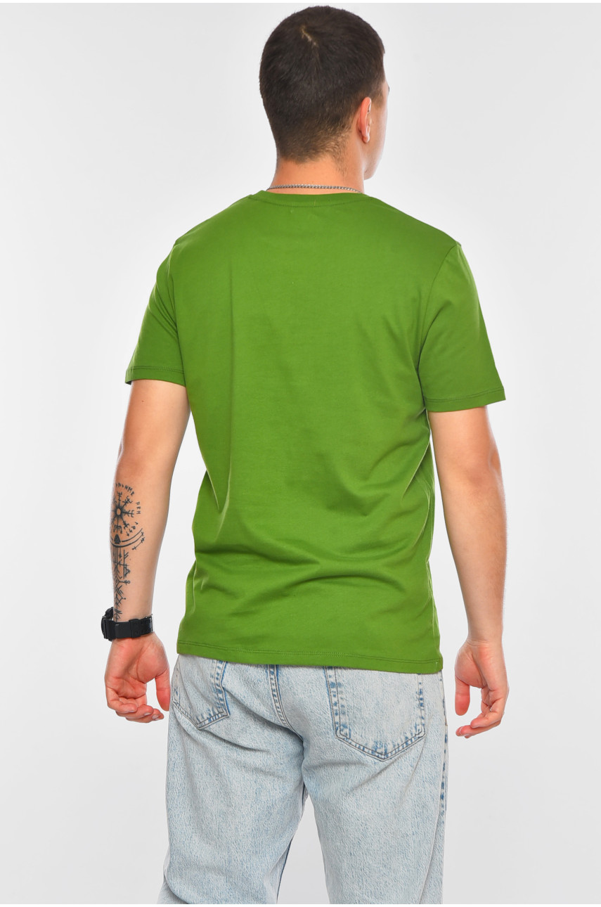 Футболка мужская полубатальная зеленого цвета 200106