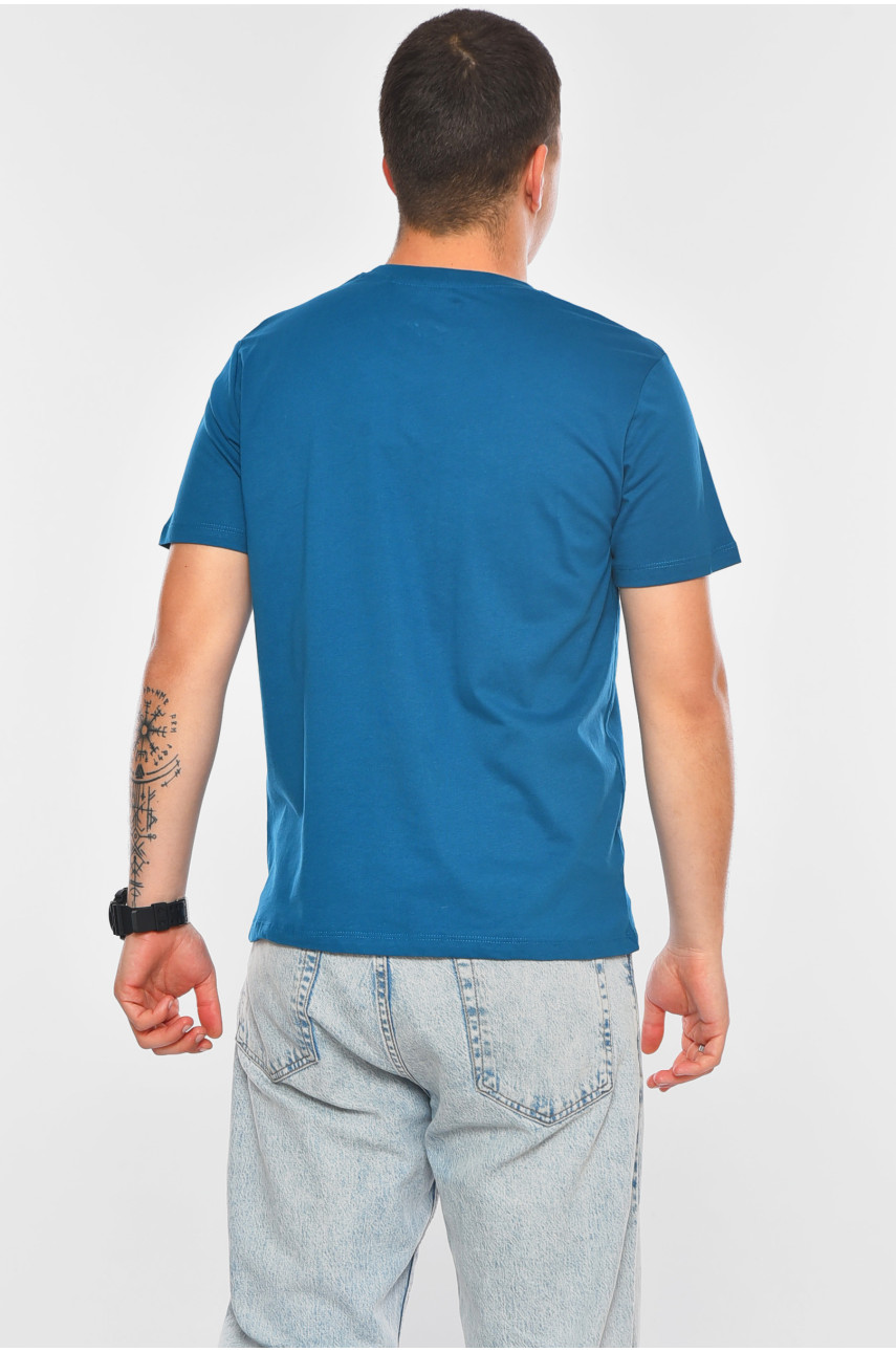 Футболка чоловіча напівбатальна синього кольору 200109 Футболка чоловіча напівбатальна синього кольору 200109