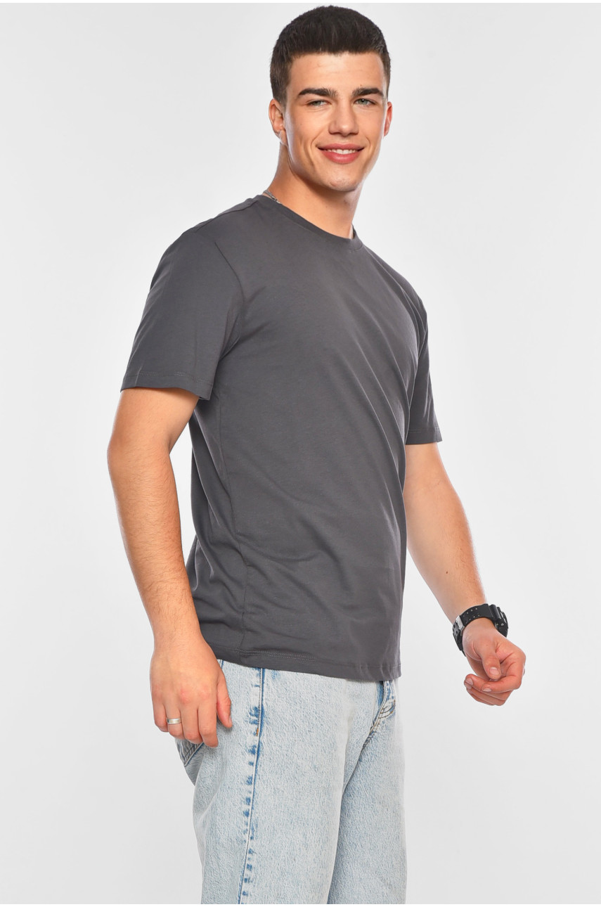 Футболка мужская полубатальная тёмно-серого цвета 200126 Футболка мужская полубатальная тёмно-серого цвета 200126