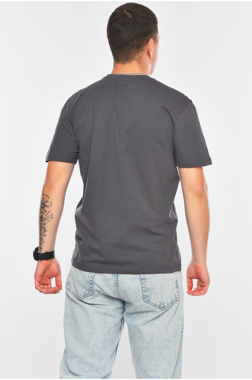 Футболка мужская полубатальная тёмно-серого цвета 200126 Футболка мужская полубатальная тёмно-серого цвета 200126