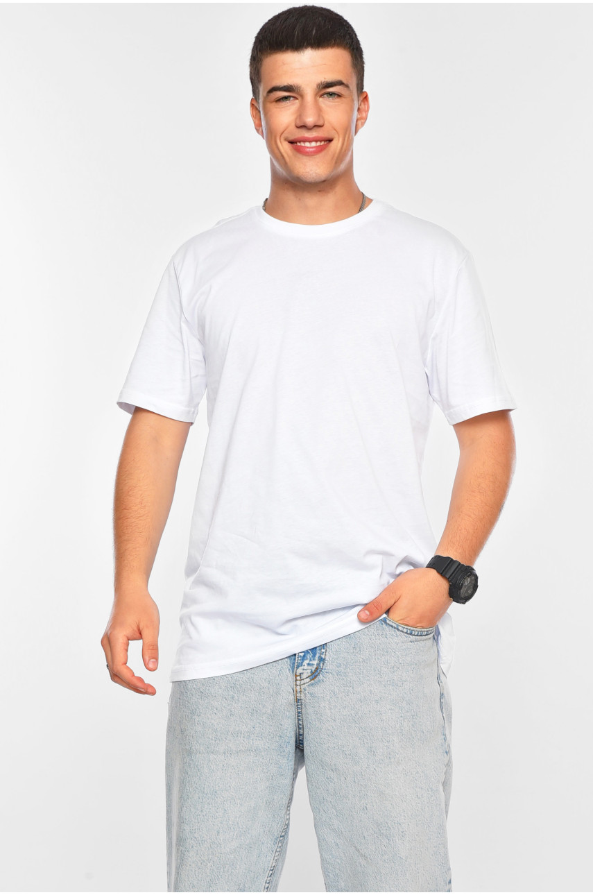 Футболка мужская полубатальная белого цвета 200134 Футболка мужская полубатальная белого цвета 200134