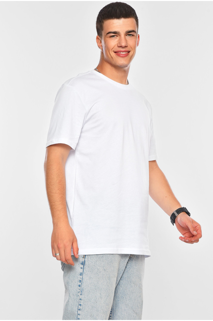 Футболка мужская полубатальная белого цвета 200134 Футболка мужская полубатальная белого цвета 200134