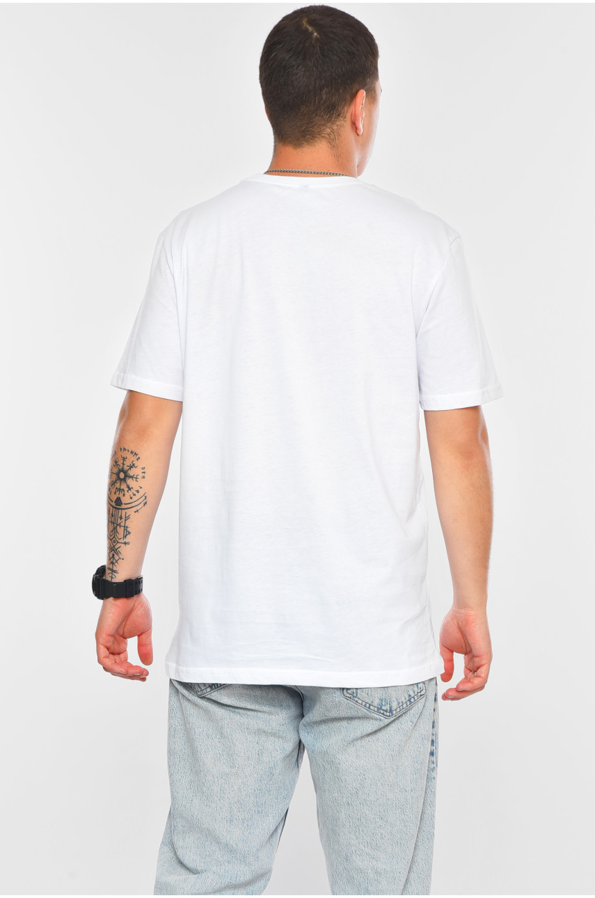 Футболка мужская полубатальная белого цвета 200134 Футболка мужская полубатальная белого цвета 200134