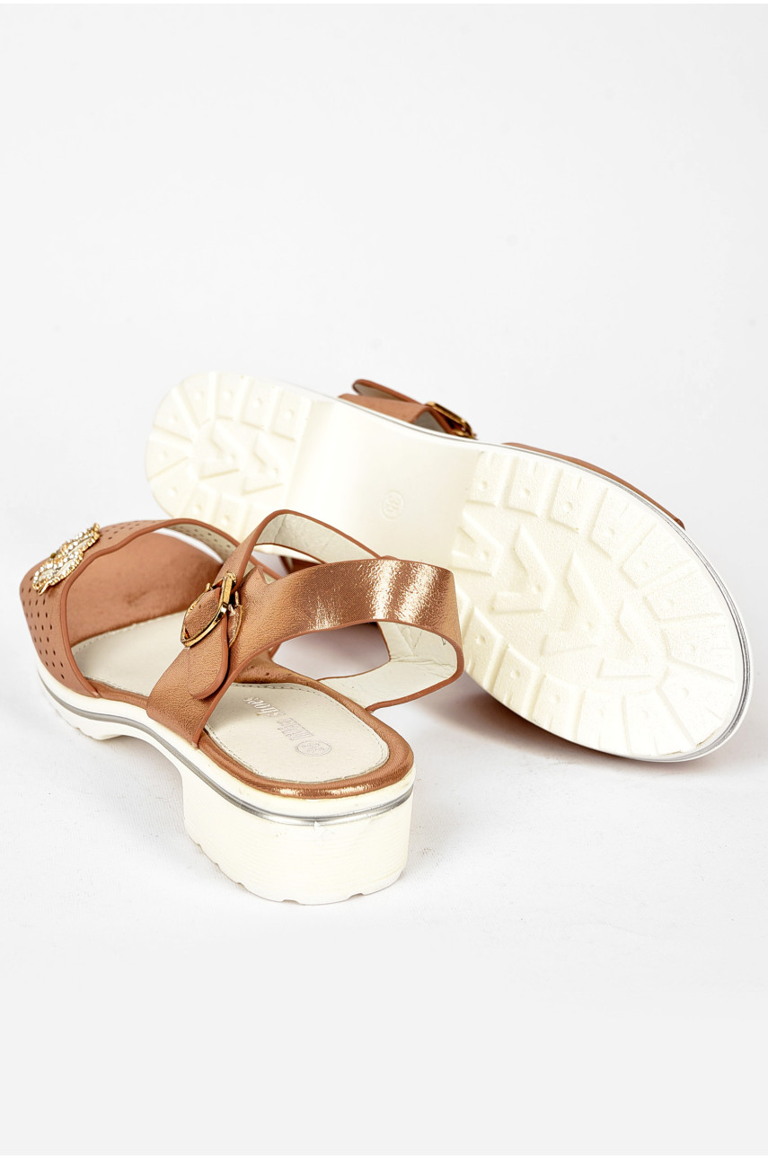 Босоножки для девочки светло-коричневого цвета L0663-4 200145 Босоножки для девочки светло-коричневого цвета L0663-4 200145