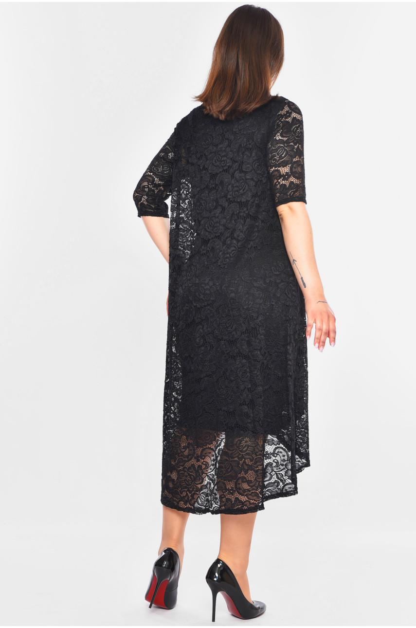 Сукня жіноча напівбатальна чорного кольору 8214 200180 Сукня жіноча напівбатальна чорного кольору 8214 200180