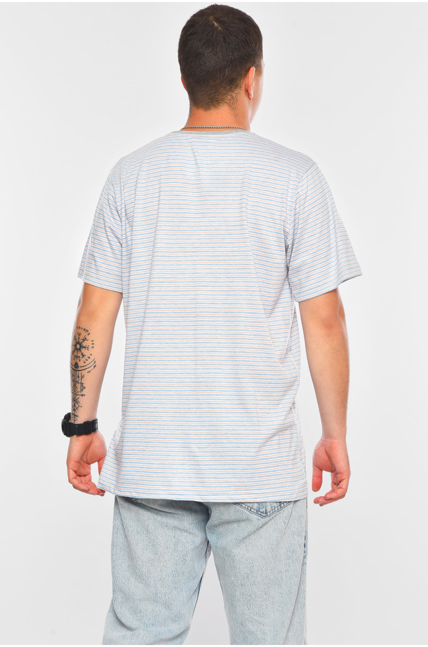 Футболка мужская батальная серого цвета в полоску А-422 200192