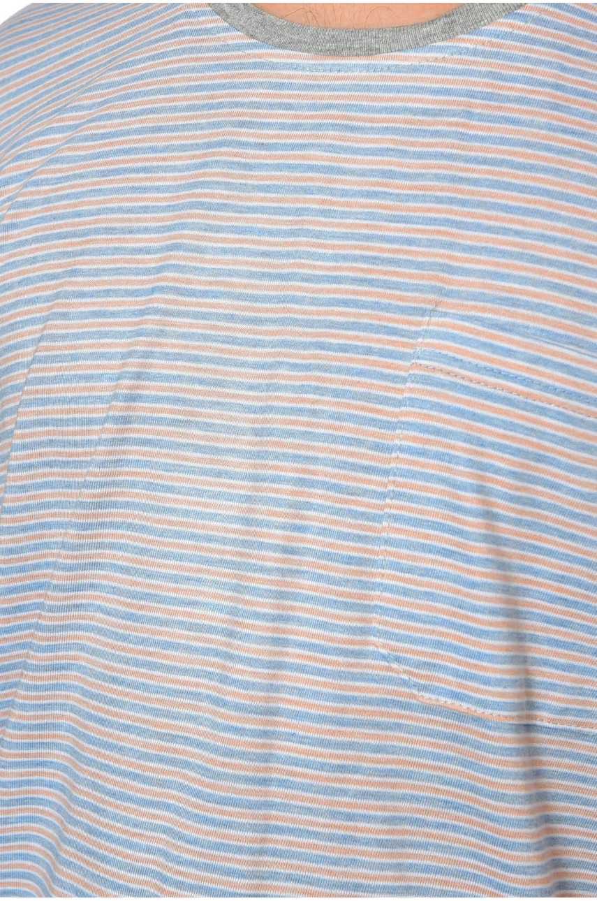 Футболка мужская батальная серого цвета в полоску А-422 200192