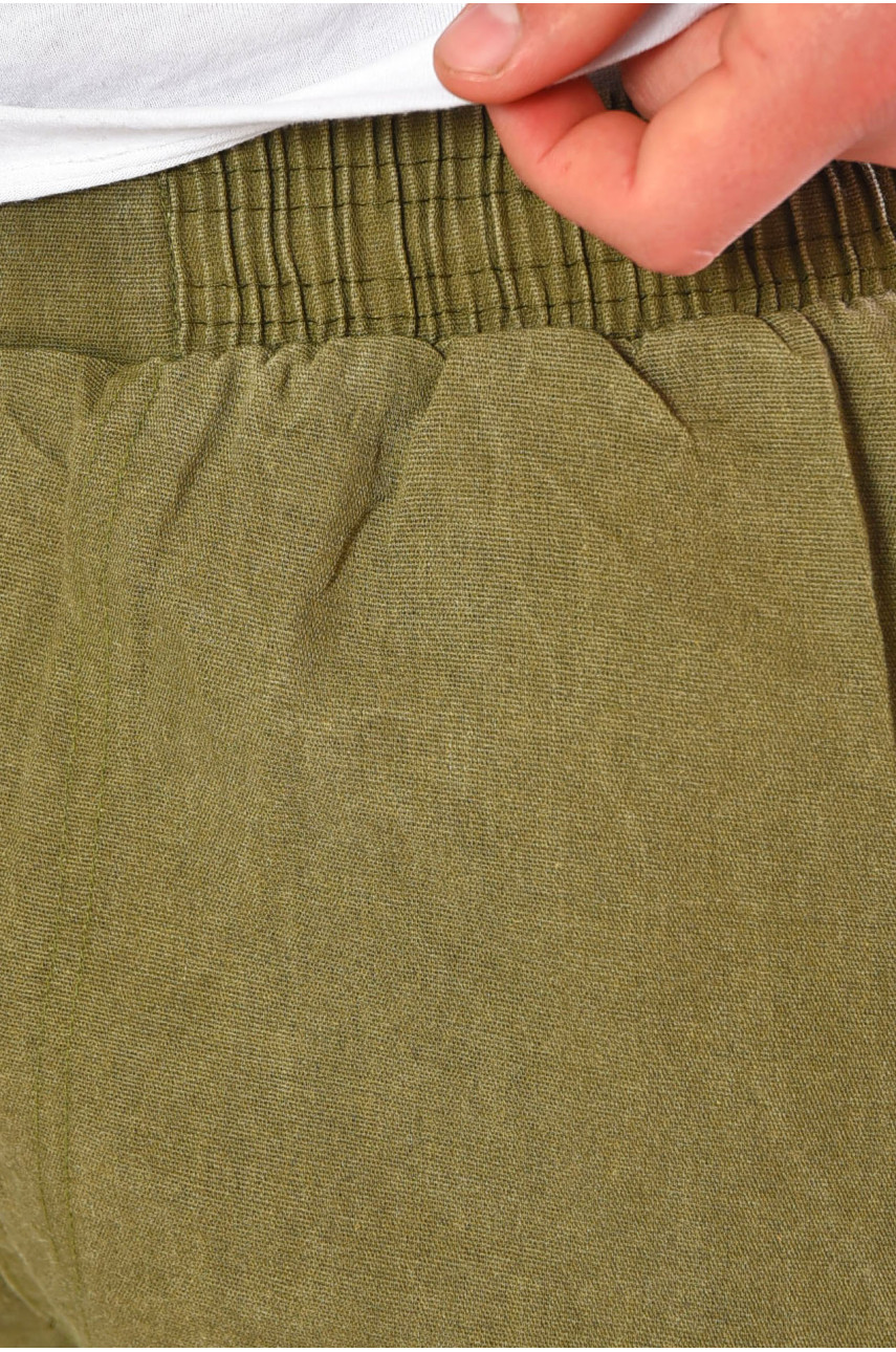 Шорты мужские однотонные цвета хакки 2101 200201