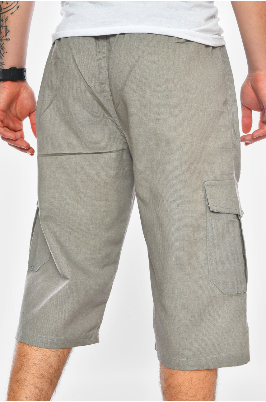 Бриджи мужские однотонные серого цвета 2102 200205 Бриджи мужские однотонные серого цвета 2102 200205