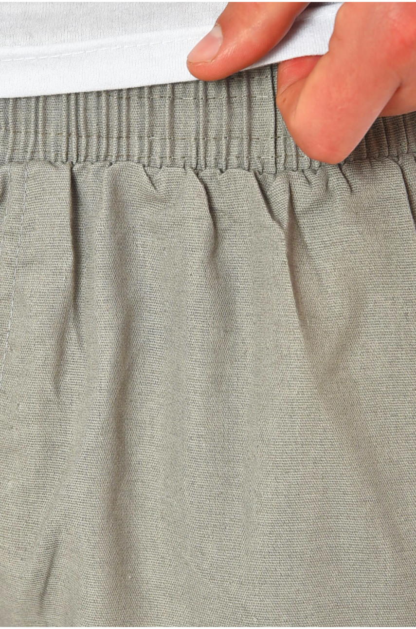 Бриджи мужские однотонные серого цвета 2102 200205 Бриджи мужские однотонные серого цвета 2102 200205