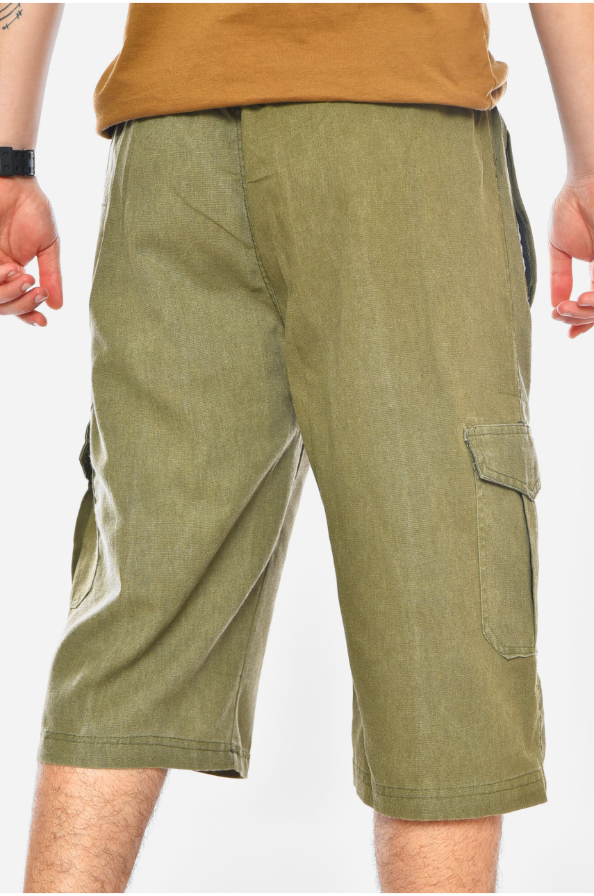 Бриджи мужские однотонные цвета хаки 2102 200206 Бриджи мужские однотонные цвета хаки 2102 200206