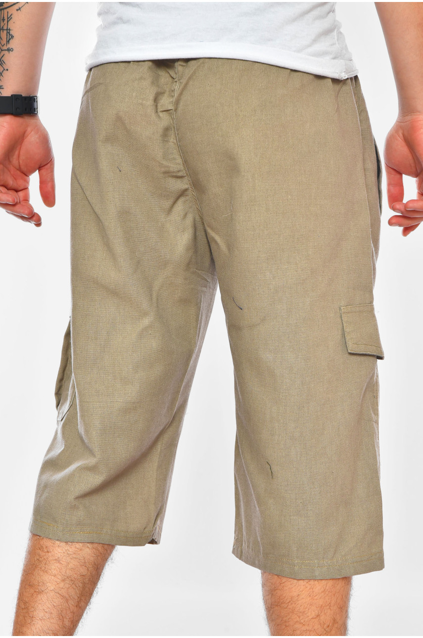 Бриджи мужские однотонные тёмно-бежевого цвета 2102 200207