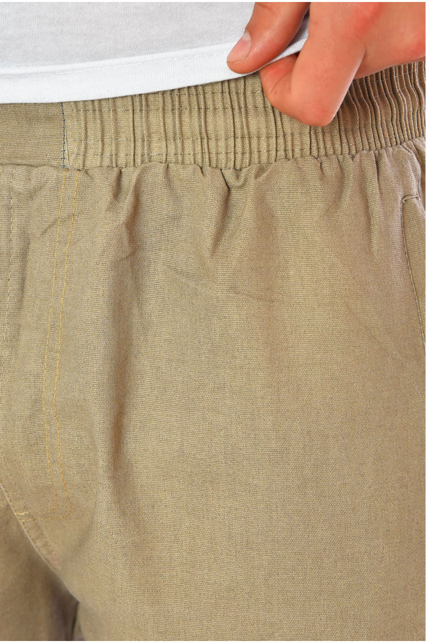 Бриджи мужские однотонные тёмно-бежевого цвета 2102 200207