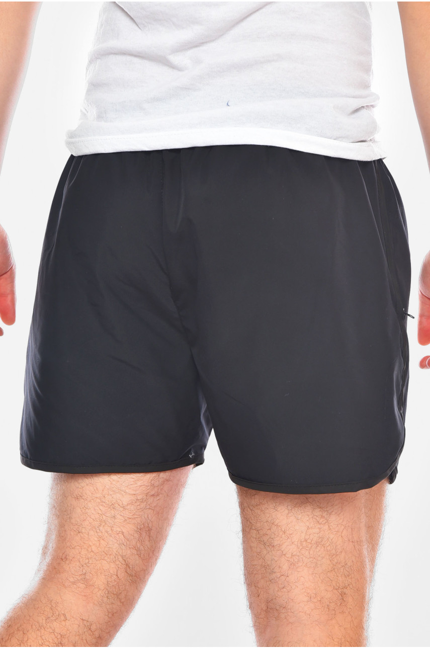 Шорти чоловічі однотонні чорного кольору 2001 200219 Шорти чоловічі однотонні чорного кольору 2001 200219
