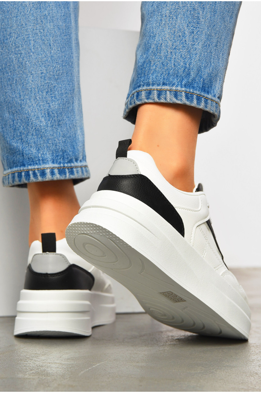 Кросівки жіночі білого кольору з чорними вставками 997-2 200232