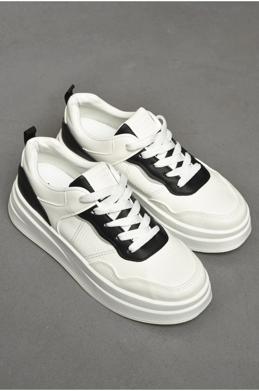 Кросівки жіночі білого кольору з чорними вставками 997-2 200232