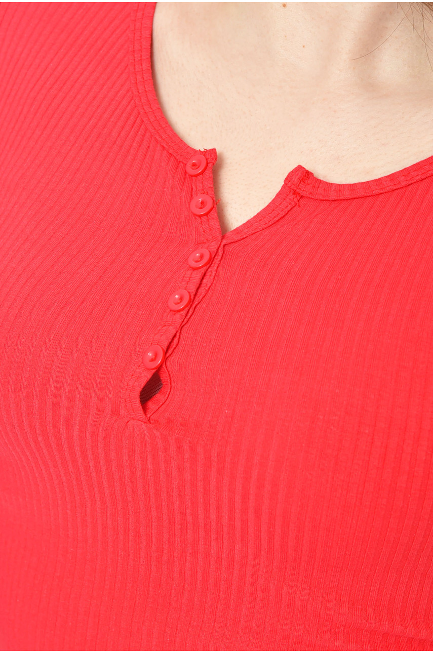 Футболка женская однотонная красного цвета 200240