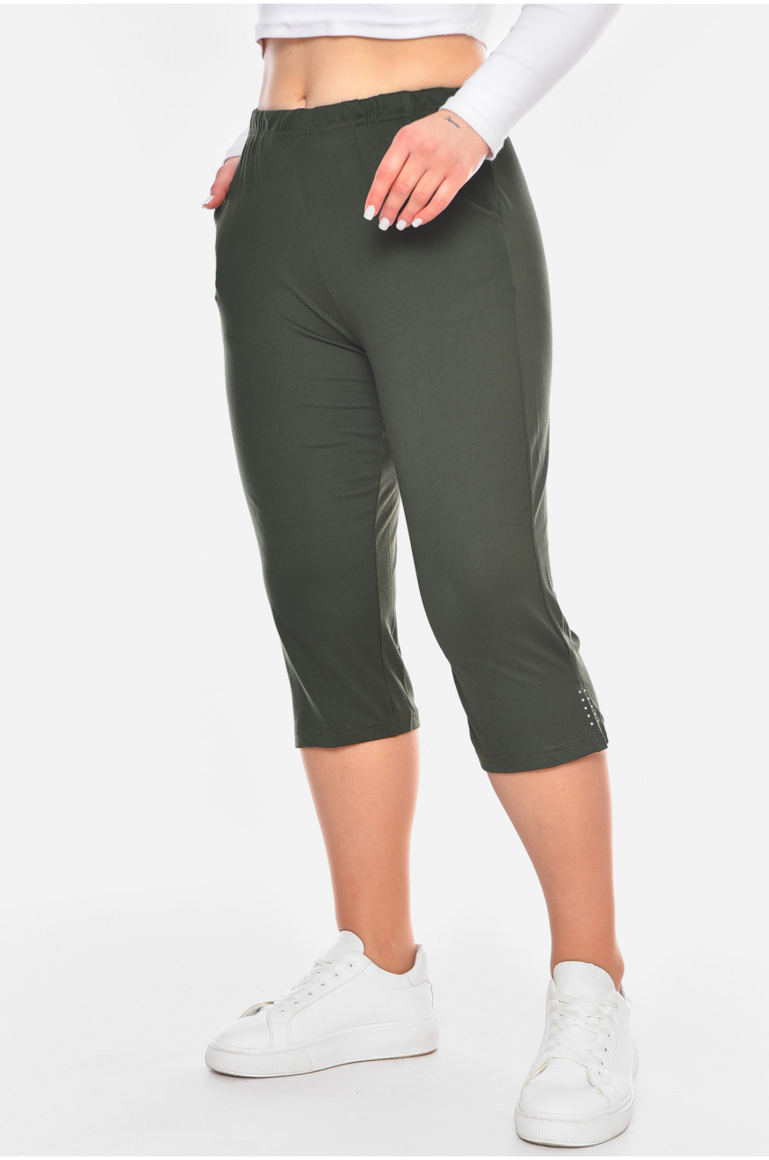 Бриджи женские полубатальные цвета хаки 7172 200268