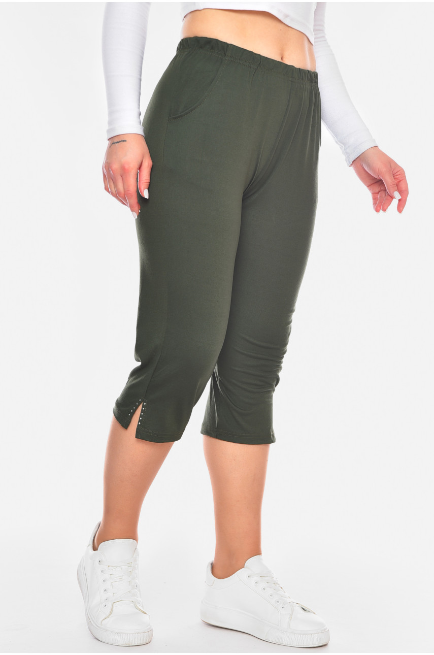 Бриджи женские полубатальные цвета хаки 7172 200268