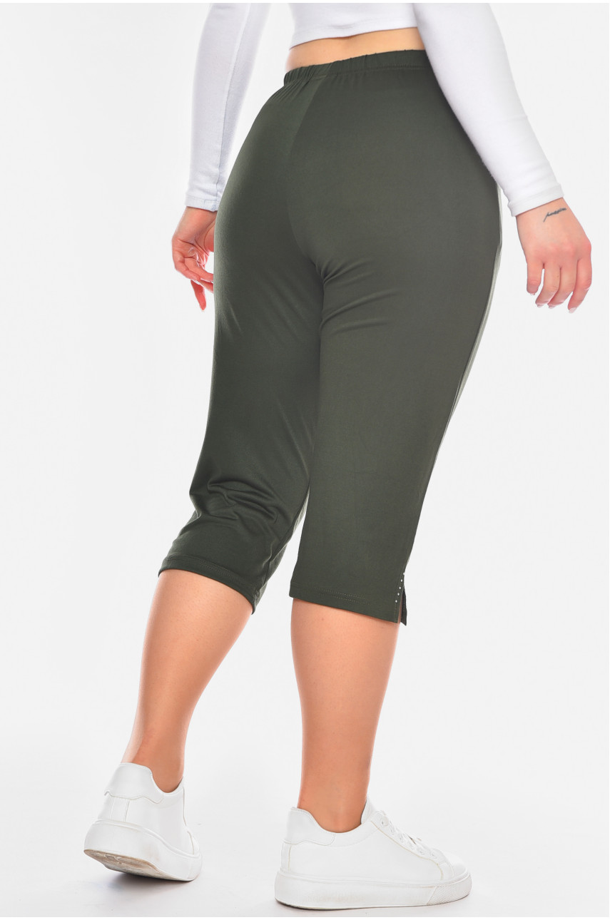 Бриджи женские полубатальные цвета хаки 7172 200268