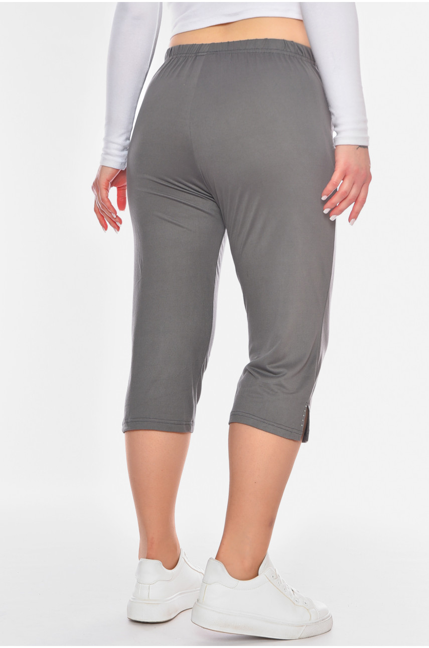 Бриджи женские полубатальные серого цвета 7172 200269 Бриджи женские полубатальные серого цвета 7172 200269